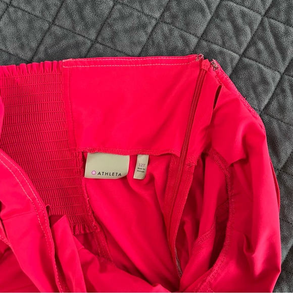 Athleta Pack Everywhere Halter Dress 12 Tall Barbie Pink Fit & Flared V Neck FF - Picture 9 of 11